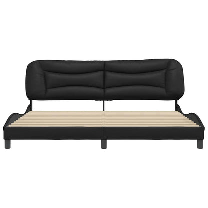 Rám Postele Bez Matrace Hvar Černý 200X200 Cm Umělá Kůže