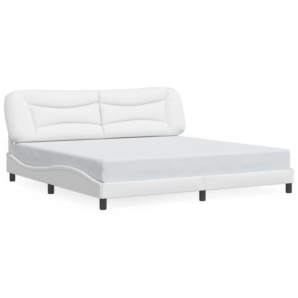 Rám Postele Bez Matrace Hvar Bílý 200X200 Cm Umělá Kůže