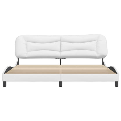Rám Postele Bez Matrace Hvar Bílý 200X200 Cm Umělá Kůže