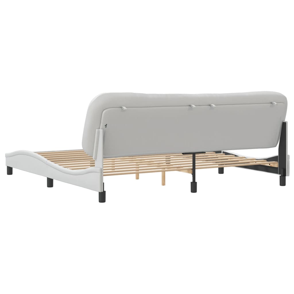 Rám Postele Bez Matrace Hvar Bílý 200X200 Cm Umělá Kůže