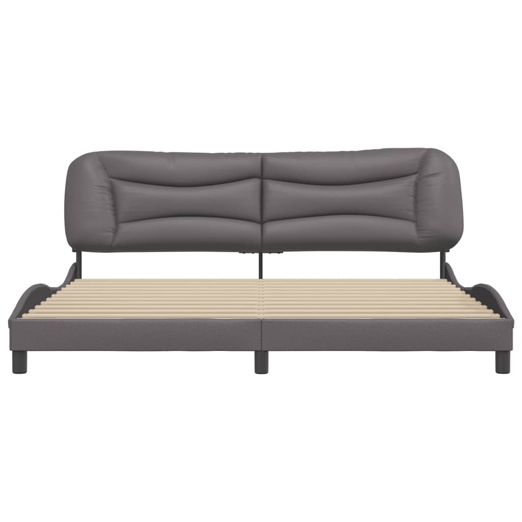 Rám Postele Bez Matrace Hvar Šedý 200X200 Cm Umělá Kůže