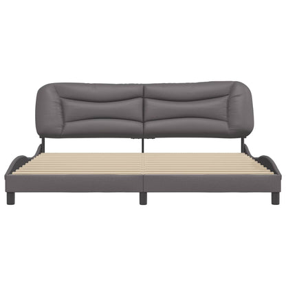 Rám Postele Bez Matrace Hvar Šedý 200X200 Cm Umělá Kůže
