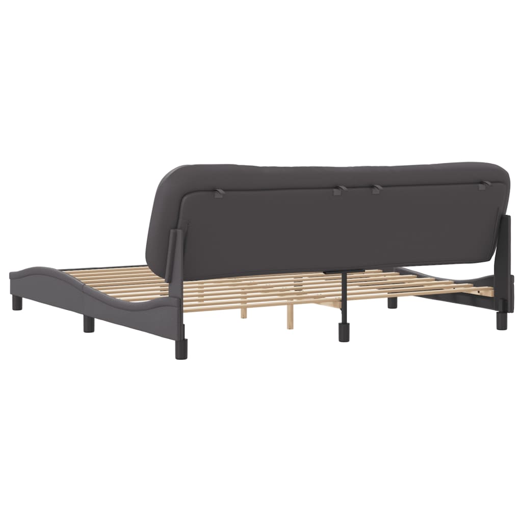 Rám Postele Bez Matrace Hvar Šedý 200X200 Cm Umělá Kůže