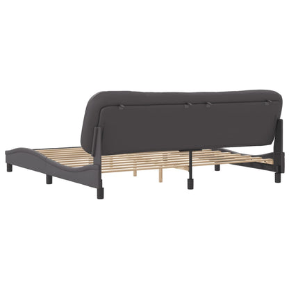 Rám Postele Bez Matrace Hvar Šedý 200X200 Cm Umělá Kůže