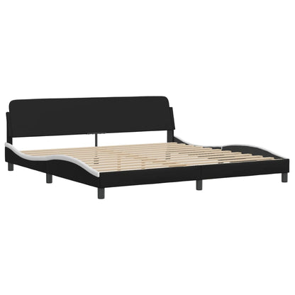 Rám Postele Bez Matrace Hvar Černý A Bílý 200 X 200 Cm Umělá Kůže