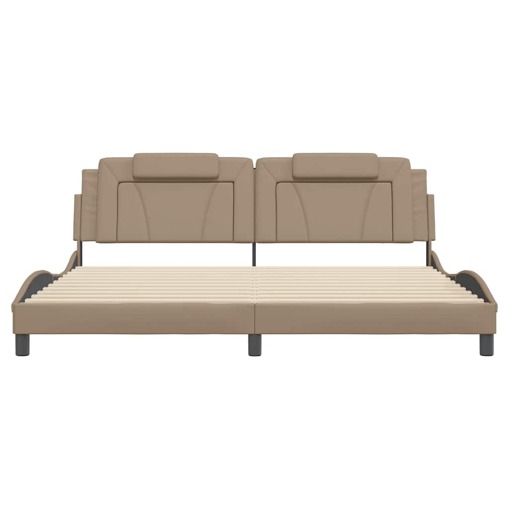 Rám Postele Viana Bez Matrace Cappuccino 200X200 Cm Umělá Kůže