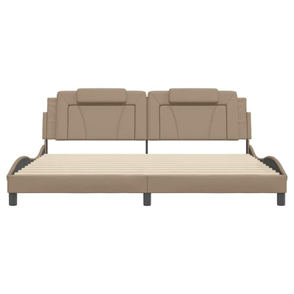 Rám Postele Viana Bez Matrace Cappuccino 200X200 Cm Umělá Kůže