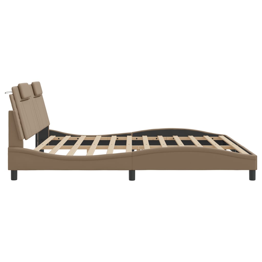 Rám Postele Viana Bez Matrace Cappuccino 200X200 Cm Umělá Kůže