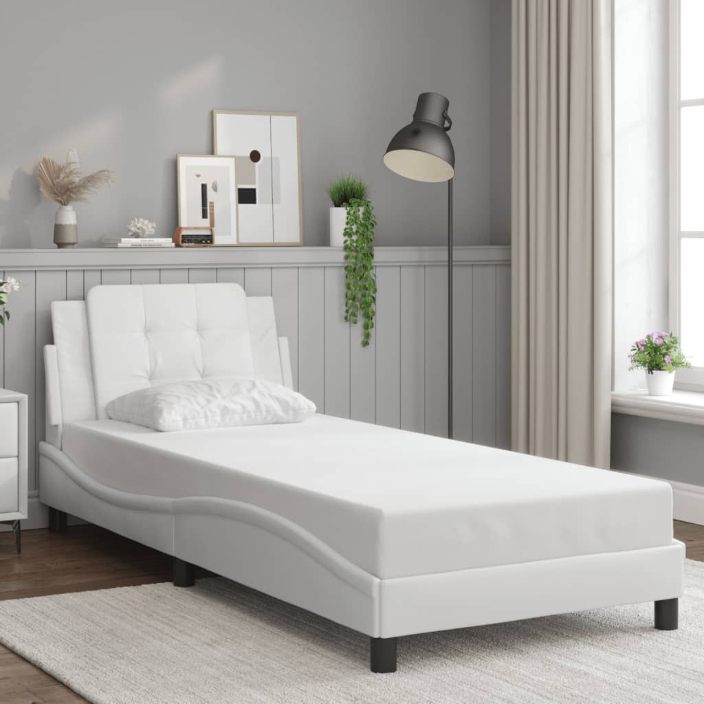 Rám Postele Bez Matrace Zadar Bílý 80 X 200 Cm Umělá Kůže