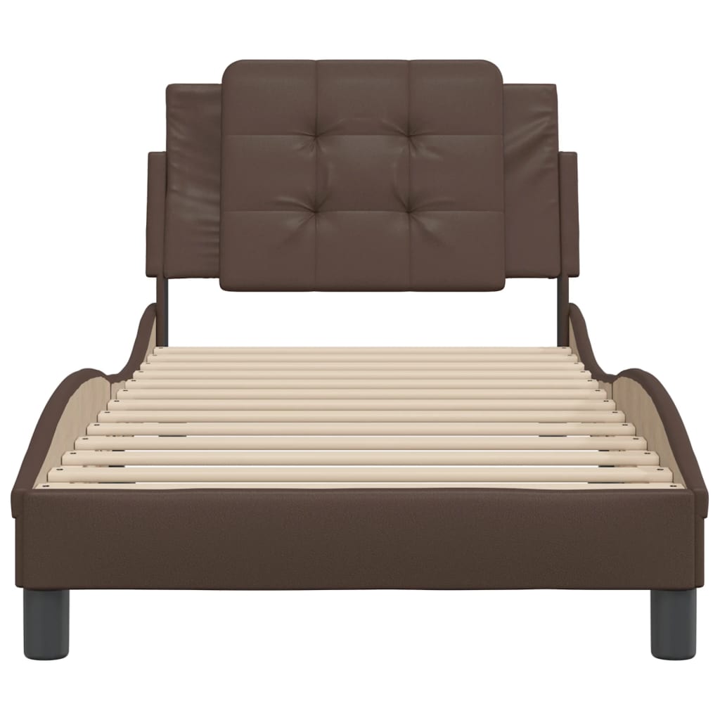 Rám Postele Bez Matrace Zadar Hnědý 80 X 200 Cm Umělá Kůže
