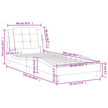 Rám Postele Bez Matrace Zadar Bílý 90X200 Cm Umělá Kůže