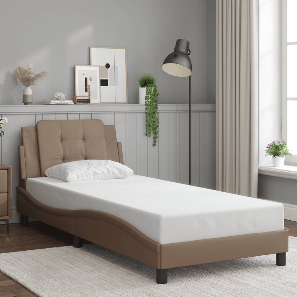 Rám Postele Bez Matrace Zadar Cappuccino 90X200 Cm Umělá Kůže