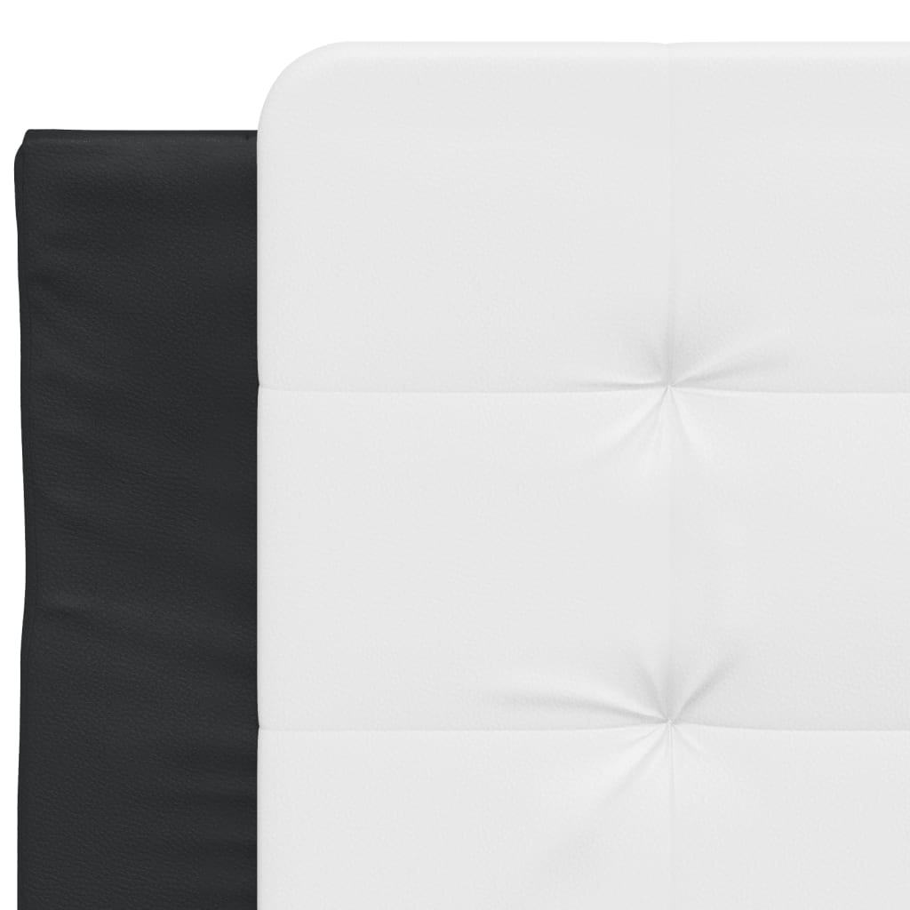 Rám Postele Bez Matrace Zadar Černý A Bílý 90 X 200 Cm Umělá Kůže