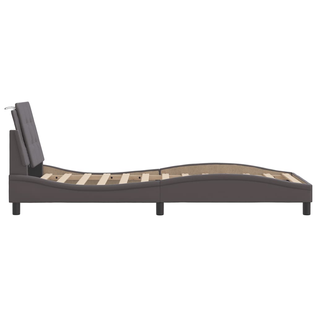 Rám Postele Bez Matrace Zadar Šedý 100X200 Cm Umělá Kůže