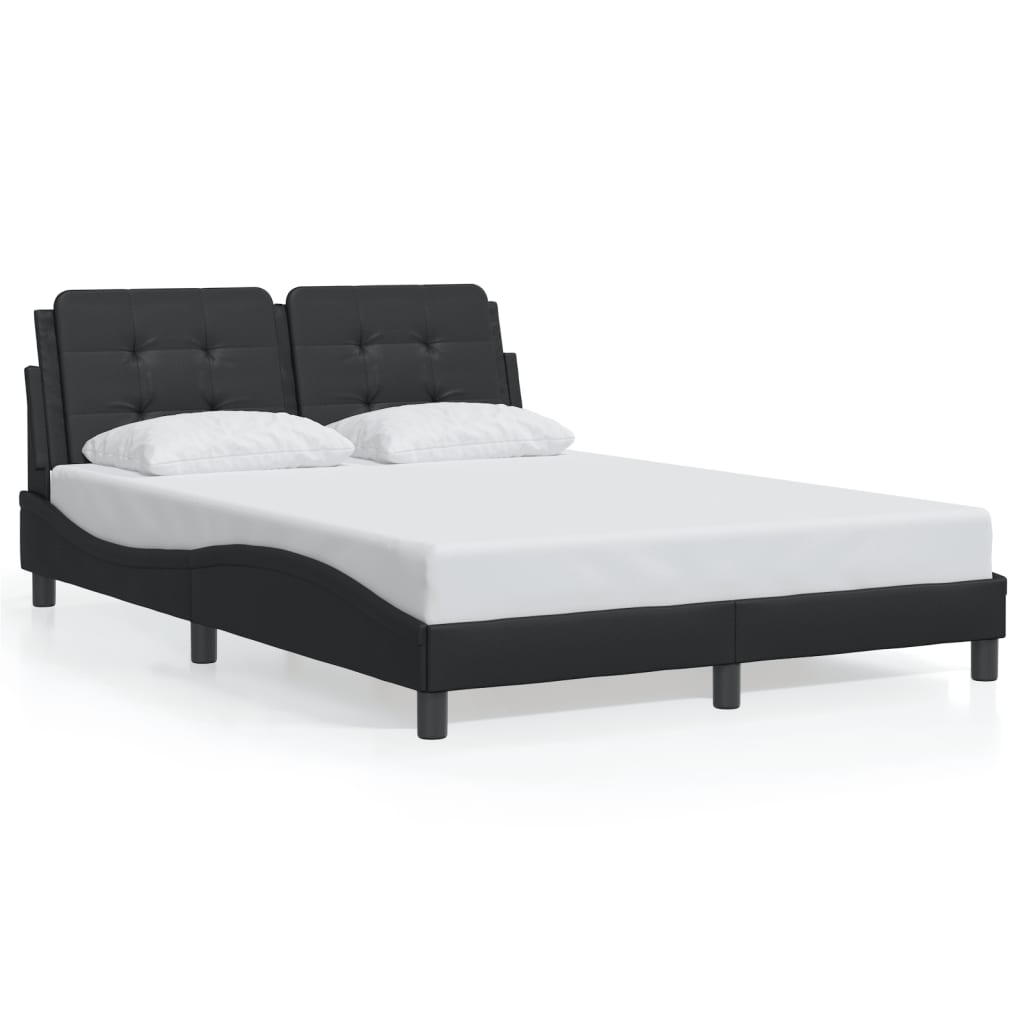 Rám Postele Bez Matrace Zadar Černý 140X190 Cm Umělá Kůže