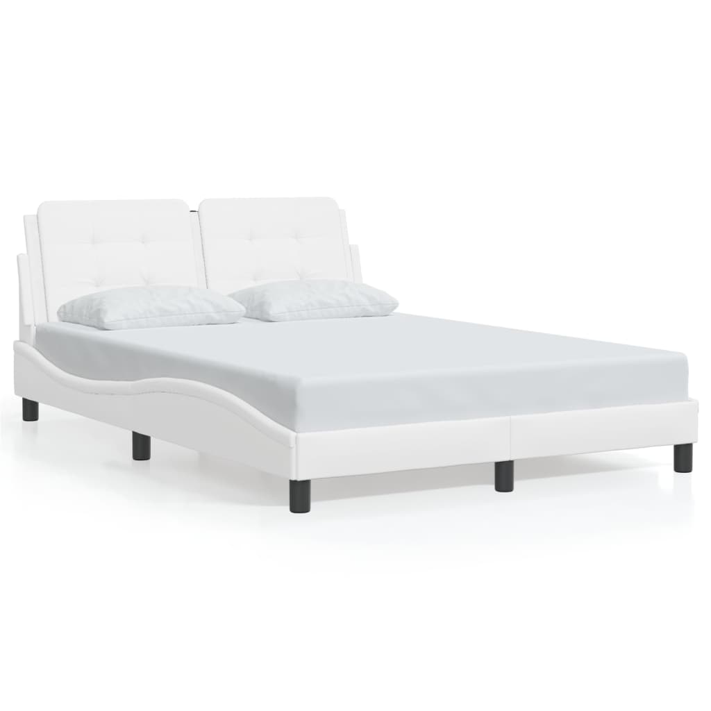 Rám Postele Bez Matrace Zadar Bílý 140X190 Cm Umělá Kůže