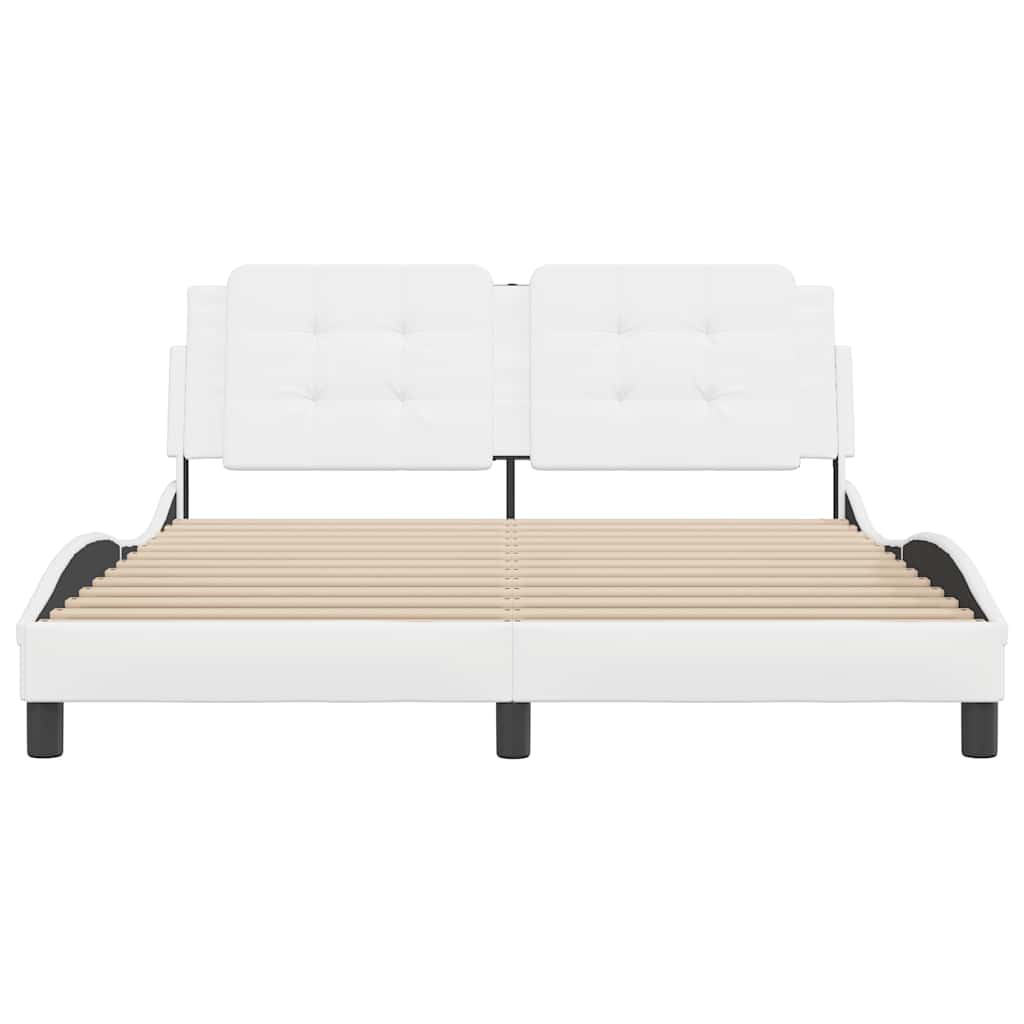 Rám Postele Bez Matrace Zadar Bílý 160X200 Cm Umělá Kůže