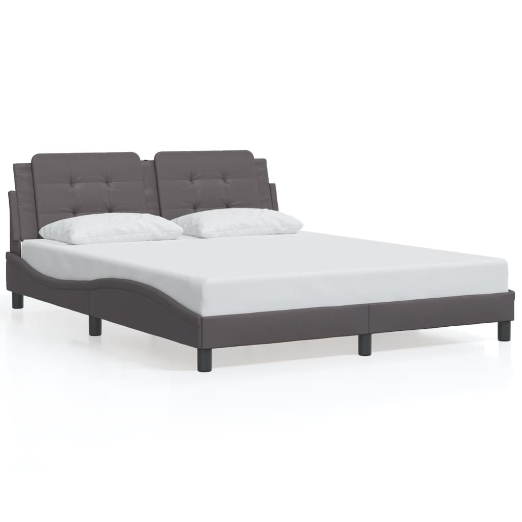 Rám Postele Bez Matrace Zadar Šedý 160X200 Cm Umělá Kůže