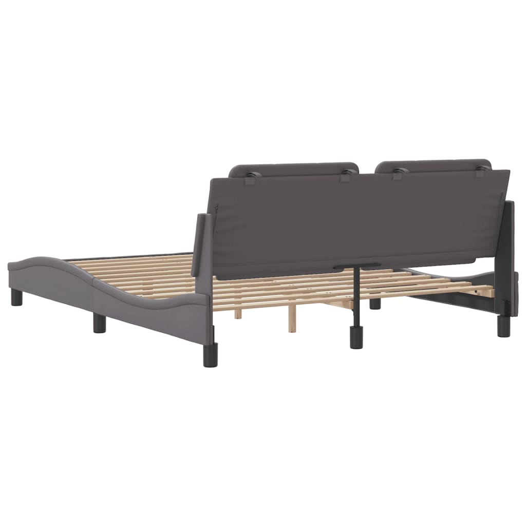 Rám Postele Bez Matrace Zadar Šedý 160X200 Cm Umělá Kůže