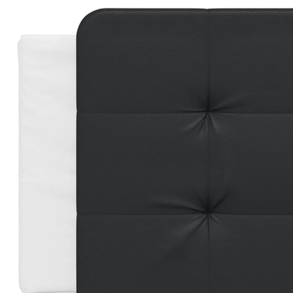Rám Postele S Čelem Bílý A Černý 160 X 200 Cm Umělá Kůže