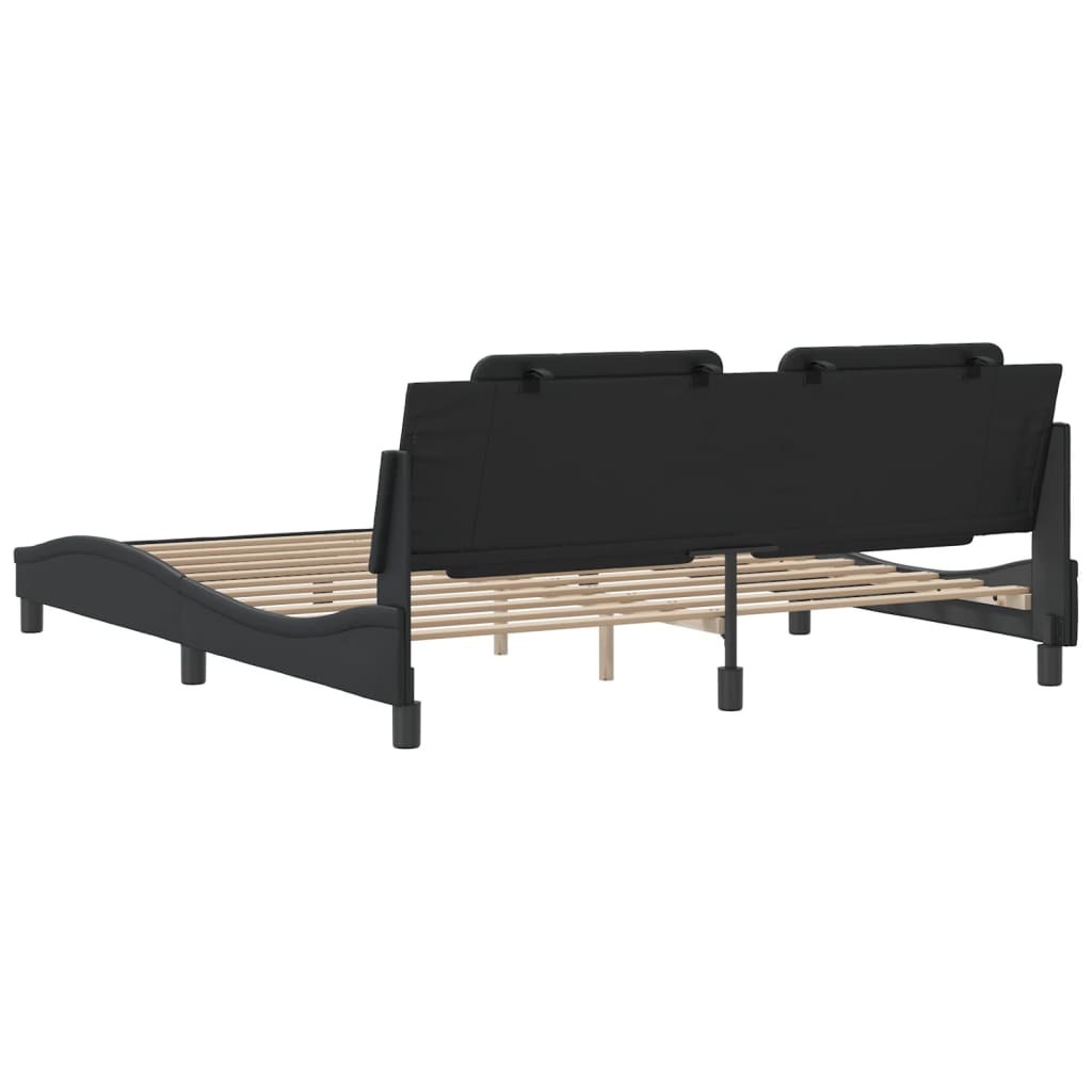 Rám Postele Bez Matrace Zadar Černý 180X200 Cm Umělá Kůže