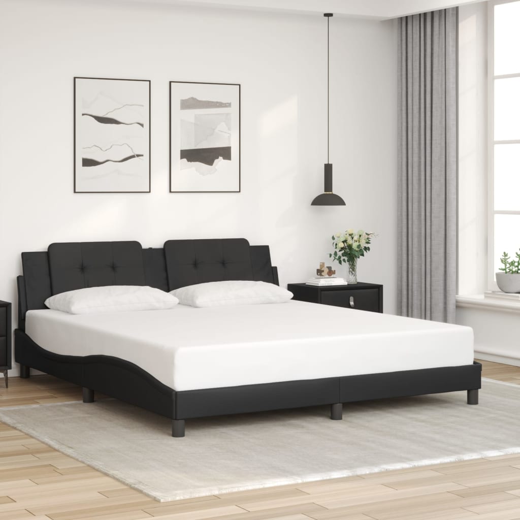 Rám Postele Bez Matrace Zadar Černý 180X200 Cm Umělá Kůže