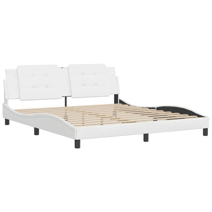Rám Postele Bez Matrace Zadar Bílý 180X200 Cm Umělá Kůže