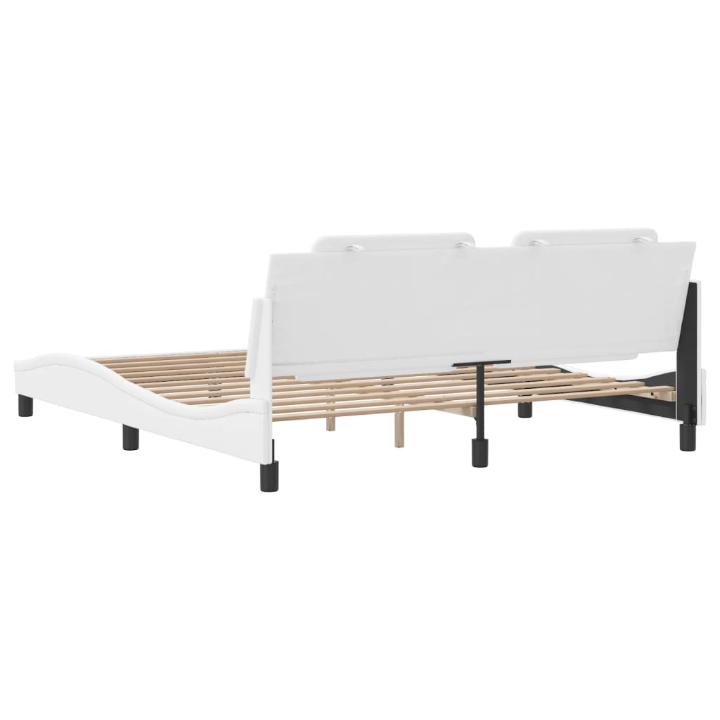 Rám Postele Bez Matrace Zadar Bílý 180X200 Cm Umělá Kůže