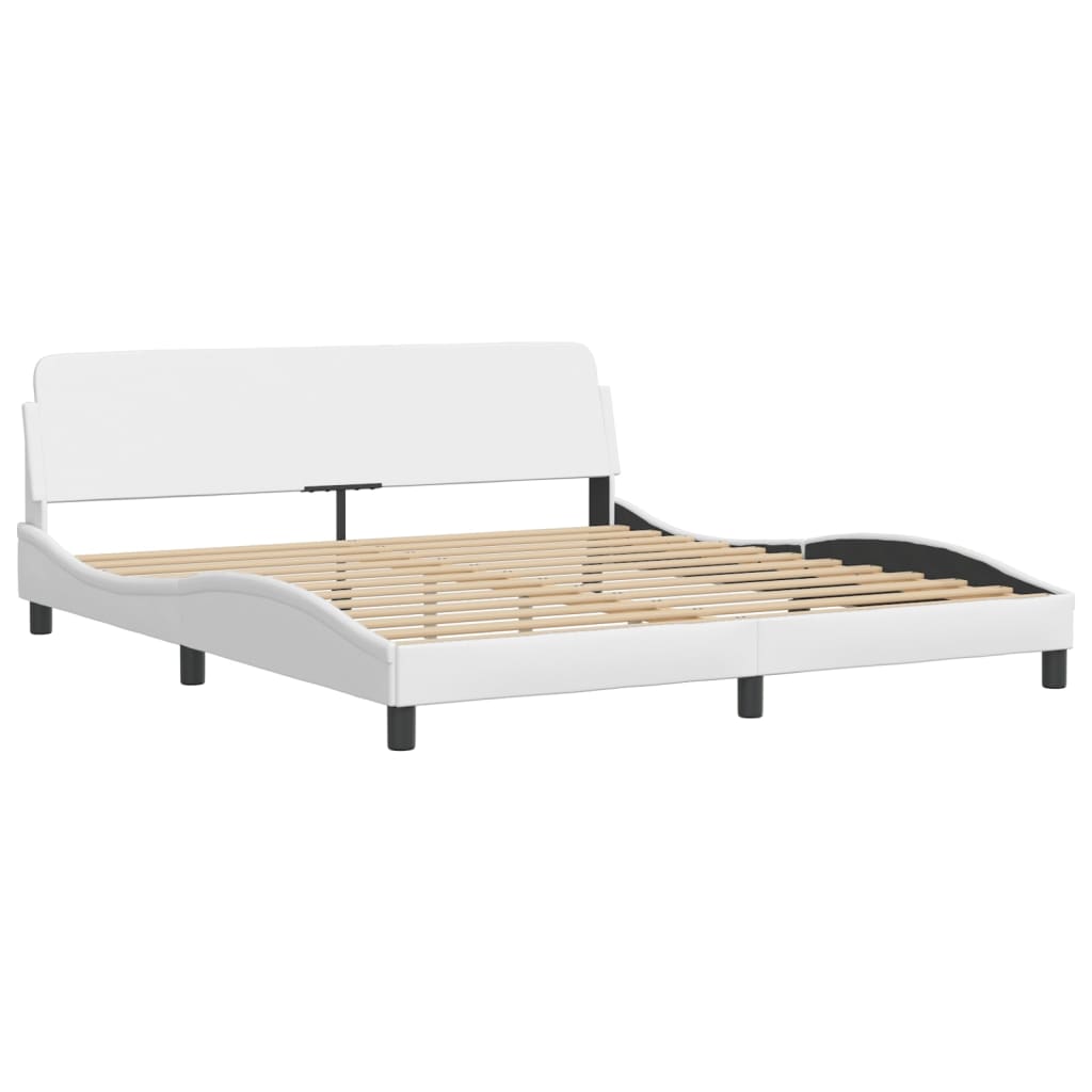 Rám Postele Bez Matrace Zadar Bílý 180X200 Cm Umělá Kůže