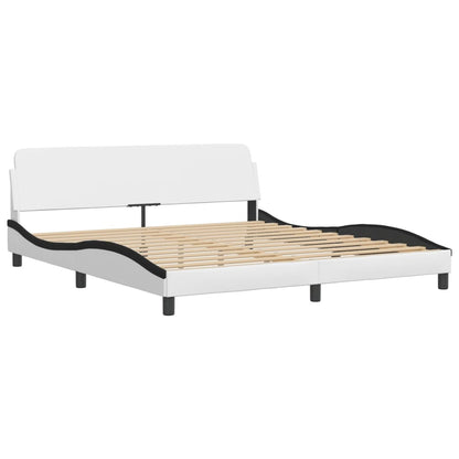 Rám Postele Bez Matrace Zadar Bílý A Černý 180 X 200 Cm Umělá Kůže