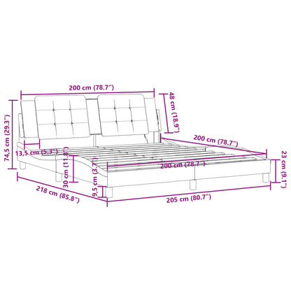 Rám Postele Bez Matrace Zadar Bílý 200X200 Cm Umělá Kůže