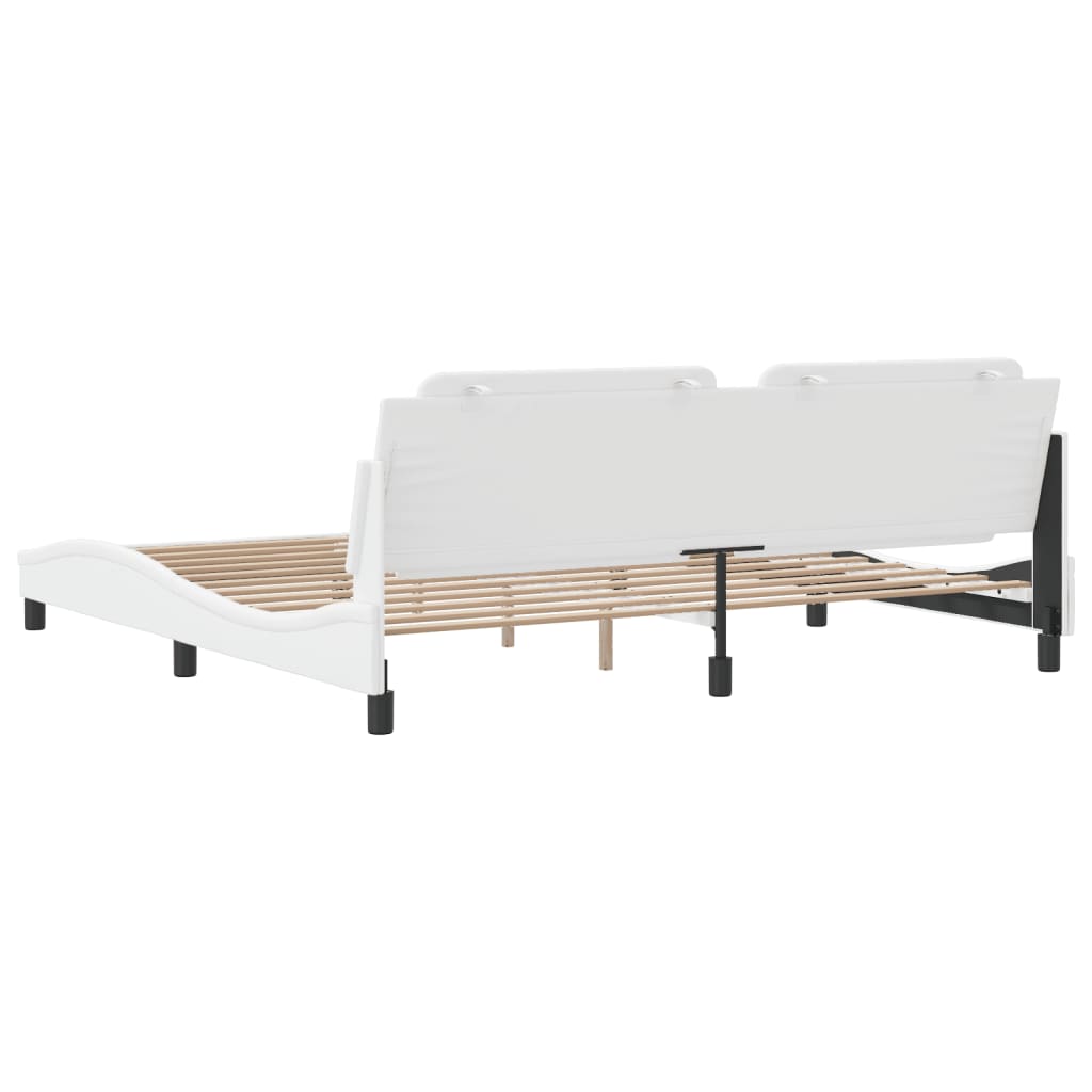 Rám Postele Bez Matrace Zadar Bílý 200X200 Cm Umělá Kůže
