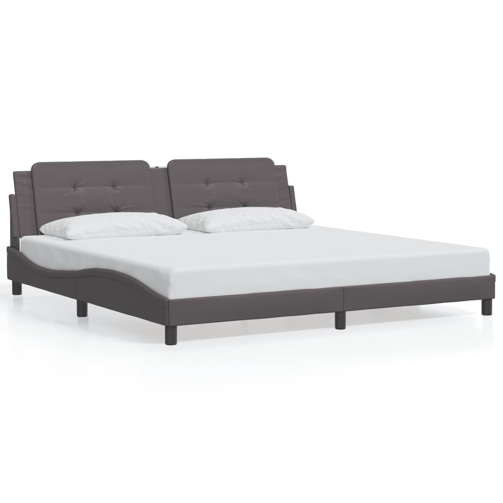 Rám Postele Bez Matrace Zadar Šedý 200X200 Cm Umělá Kůže