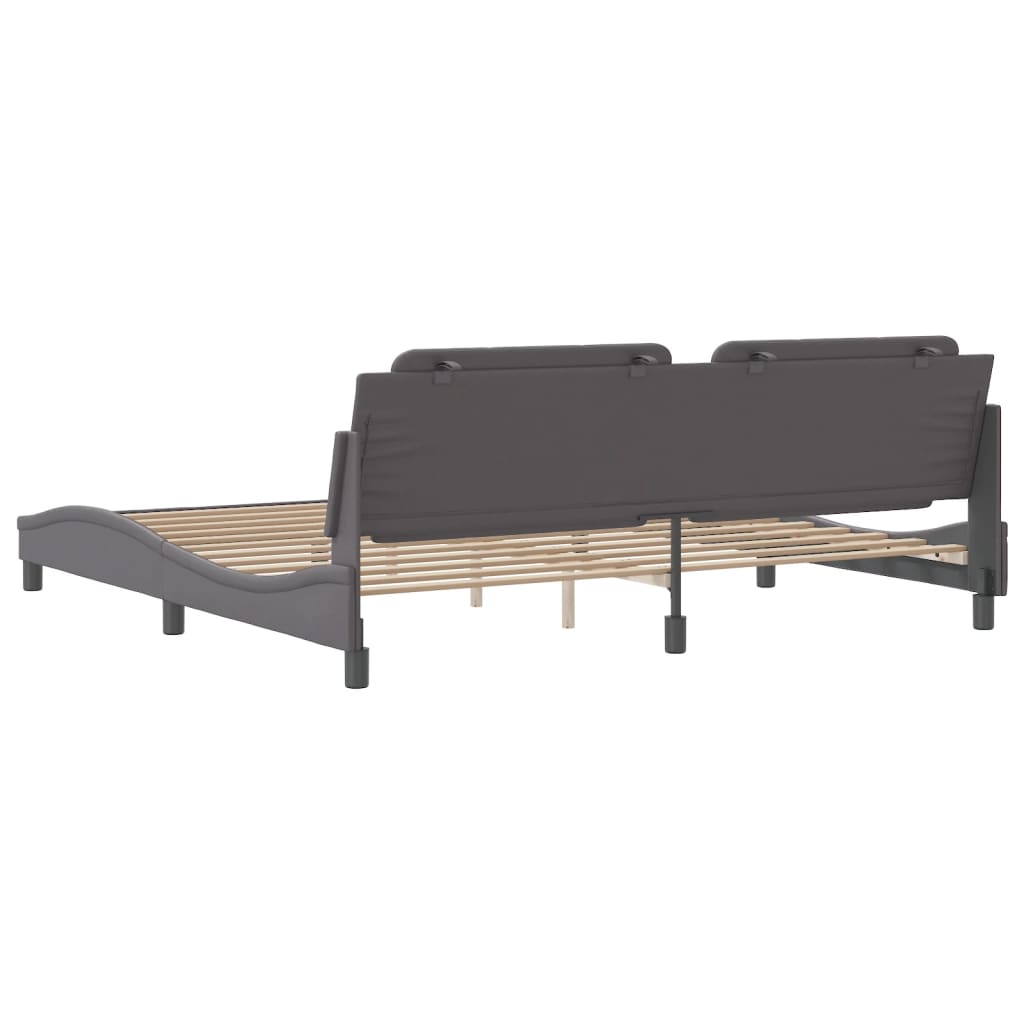 Rám Postele Bez Matrace Zadar Šedý 200X200 Cm Umělá Kůže