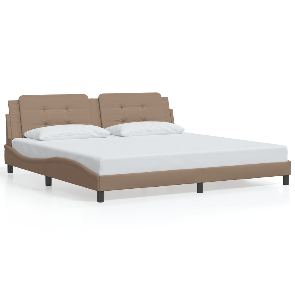 Rám Postele Bez Matrace Zadar Cappuccino 200X200 Cm Umělá Kůže