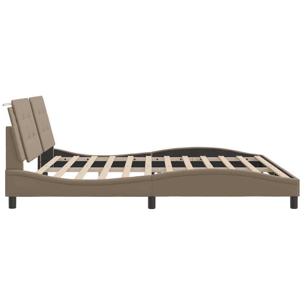 Rám Postele Bez Matrace Zadar Cappuccino 200X200 Cm Umělá Kůže