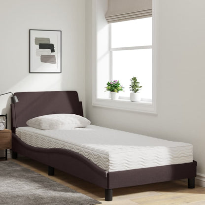 Postel S Matrací Dover Tmavě Hnědá 80 X 200 Cm Textil