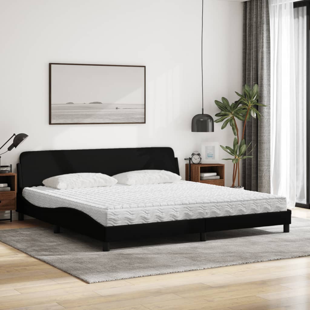 Postel S Matrací Dover Černá 200 X 200 Cm Textil