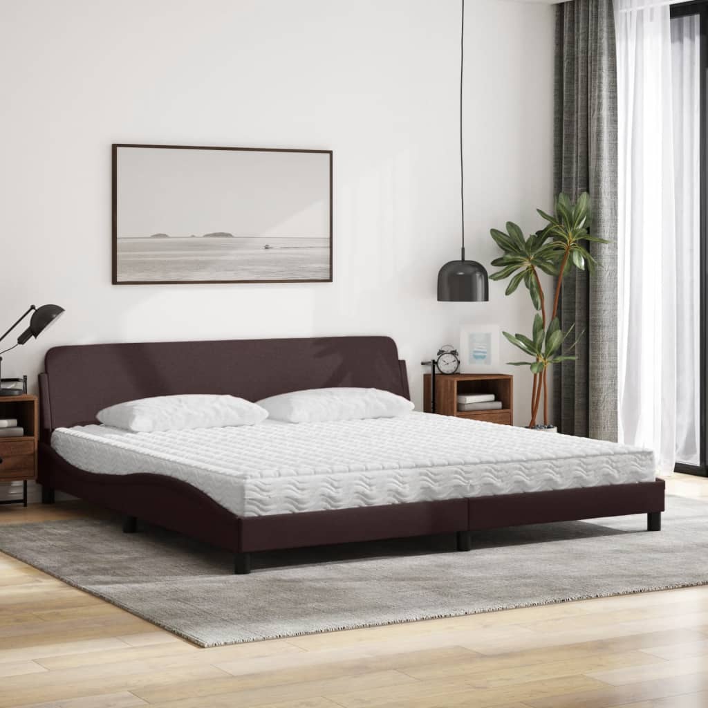 Postel S Matrací Dover Tmavě Hnědá 200 X 200 Cm Textil