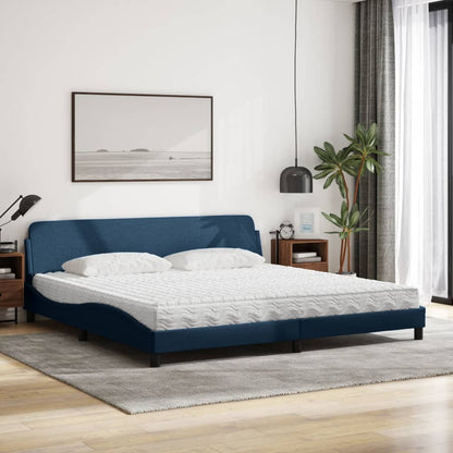 Postel S Matrací Dover Modrá 200 X 200 Cm Textil