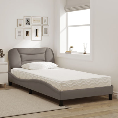 Postel S Matrací Hvar Taupe 100 X 200 Cm Textil