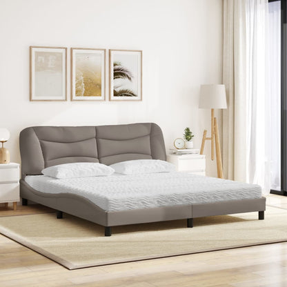 Postel S Matrací Hvar Taupe 180 X 200 Cm Textil