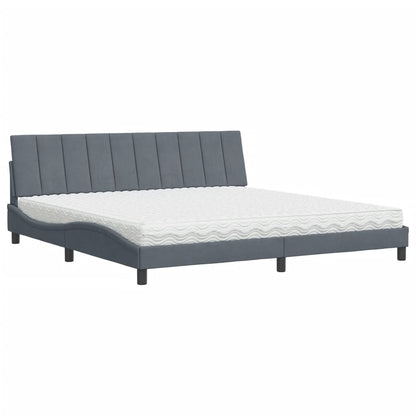 Postel S Matrací Hanko Tmavě Šedá 200 X 200 Cm Samet