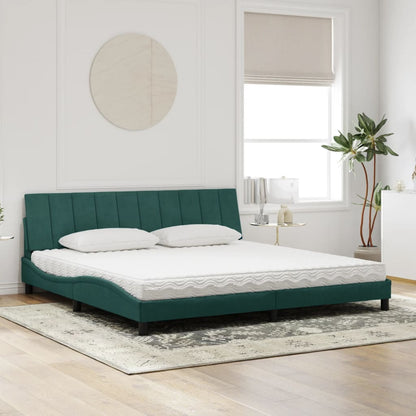 Postel S Matrací Hanko Tmavě Zelená 200 X 200 Cm Samet
