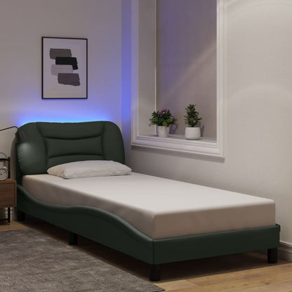 Rám Postele S Led Bez Matrace Hvar Tmavě Šedá 80X200 Cm Látka