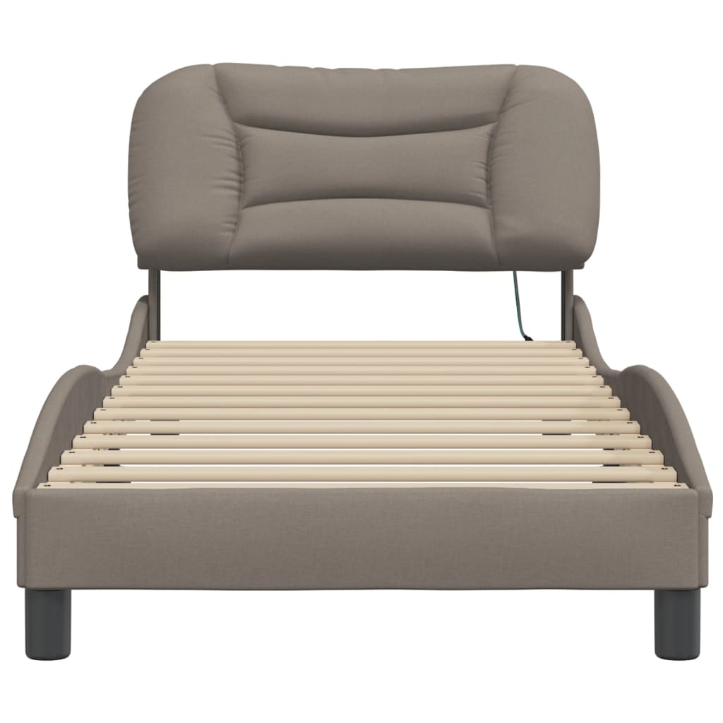 Rám Postele S Led Bez Matrace Hvar Taupe 80X200 Cm Látka