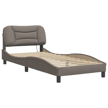 Rám Postele S Led Bez Matrace Hvar Taupe 90X190 Cm Látka