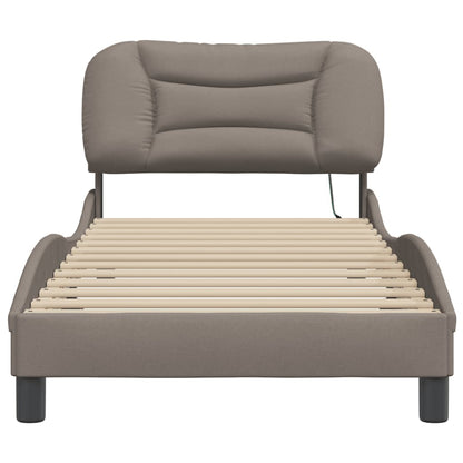 Rám Postele S Led Bez Matrace Hvar Taupe 90X190 Cm Látka