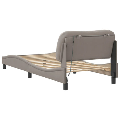 Rám Postele S Led Bez Matrace Hvar Taupe 90X190 Cm Látka