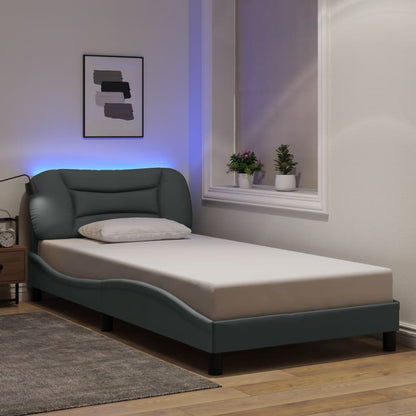 Rám Postele S Led Bez Matrace Hvar Světle Šedá 100X200 Cm Látka